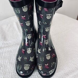Owl Pattern Rain Boots